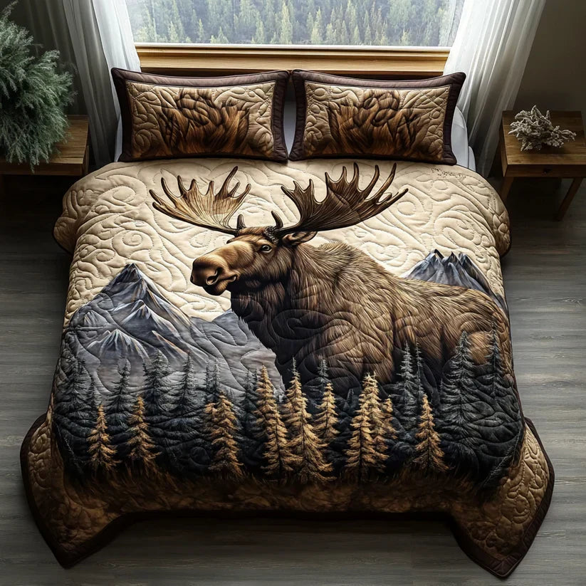 3-Piece Quilted Bed Set - Woodland Animals