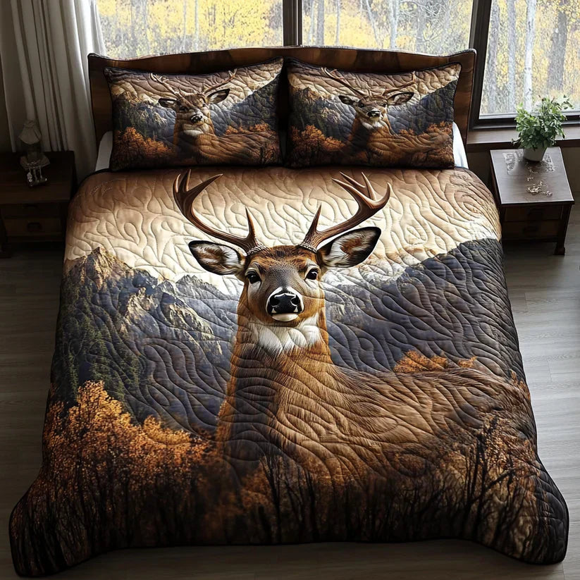 3-Piece Quilted Bed Set - Woodland Animals