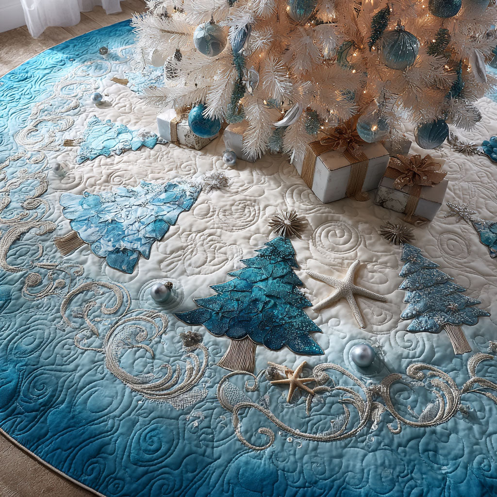Blue Haven Quilted Christmas Tree Skirt