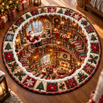 Christmas Eve Storybook Quilted Round Mat