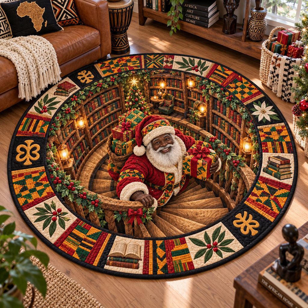 Heritage Holiday Stairway Quilted Round Mat