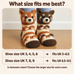 Snuggly socks striped red panda size guide