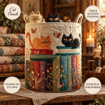 Cat Parade basket features: thick quilted padding, stands on its own, folds flat for storage
