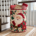 Hand-Quilted Christmas Storage Basket