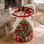 Hand-Quilted Christmas Storage Basket
