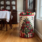 Hand-Quilted Christmas Storage Basket