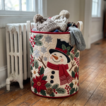 Hand-Quilted Christmas Storage Basket