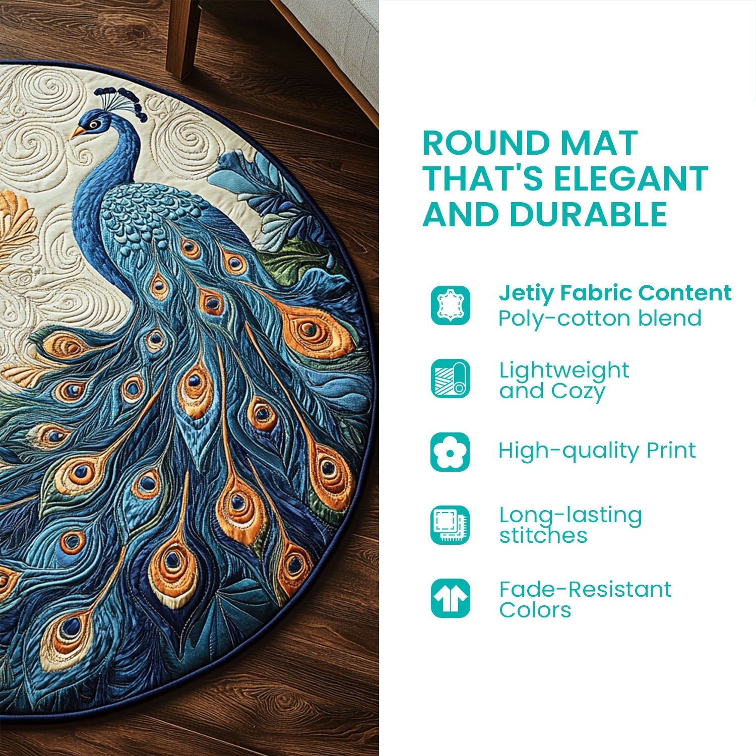 Quilted round mat details