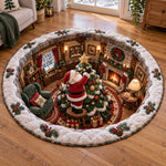 Santa Cosy Cabin Quilted Round Mat