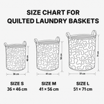 Size chart for quilted laundry baskets