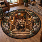 Woodland Bear Quilted Round Mat